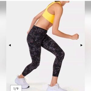 Sweaty Betty Power Women’s Size 12 Full Length Workout Leggings Black Confetti